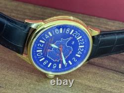 New! Raketa Watch 24h Mechanical Antarctica Blue Russian Men's Soviet Rare USSR