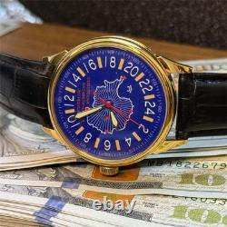New! Raketa Watch 24h Mechanical Antarctica Russian Day Men's Soviet Rare USSR