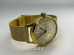 New Raketa Watch 24h Mechanical Russian Men's Soviet Polar Rare Wrist USSR Gold
