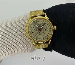 New Raketa Watch 24h Mechanical Russian Men's Soviet Polar Rare Wrist USSR Gold