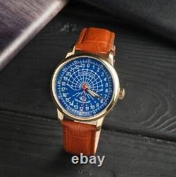 New! Raketa Watch 24h Polar Mechanical Russian Men's Soviet USSR Rare Blue Dial
