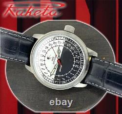 New! Raketa Watch 24h Sputnik Mechanical Russian Men's Soviet USSR Rare Vintage