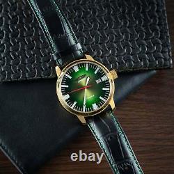 New! Raketa Watch Aviation Mechanical Russian Soviet USSR Rare Wrist Men's Green