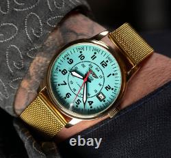 New Raketa Watch Aviator Mechanical Russian Soviet USSR Military Men's Rare 20th