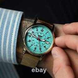 New Raketa Watch Aviator Mechanical Russian Soviet USSR Military Men's Rare 20th