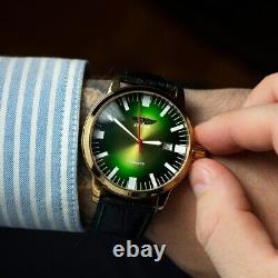 New! Raketa Watch Mechanical Aviation Russian Soviet USSR Wrist Men's Green Rare
