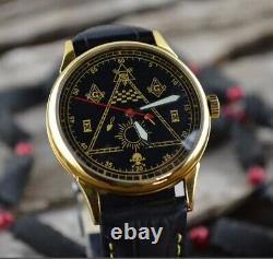 New! Raketa Watch Mechanical Masonic Soviet USSR Russian Wrist Mason Symbol