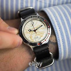 New! Vostok Watch Soviet Amphibia Buran Mechanical USSR Russian Wrist Rare 70s