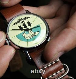 New! Watch Pobeda Buran Mechanical Soviet USSR Wrist Russian Men's Bear Leather