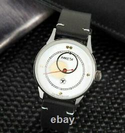 New! Watch Raketa Moon & Sun Soviet USSR Russian Mechanical Vintage Rare White