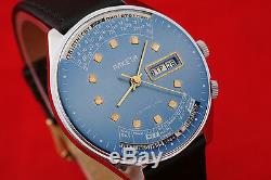 OLD stock wrist watch Perpetual calendar Rocket 2628. H Vintage Russian USSR