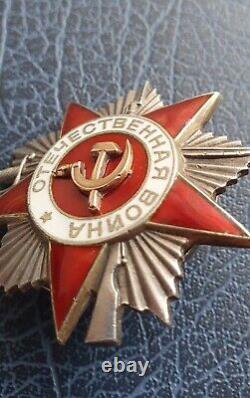 ORIGINAL WW2 SOVIET USSR Russian BADGE 2 class Order Patriotic War #703168