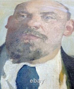 Oil painting USSR Portrait of Vladimir LENIN. Soviet Russian communist propaganda
