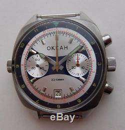 Okean Ocean Vintage USSR Russian Soviet watch Poljot Chronograph 3133 7514