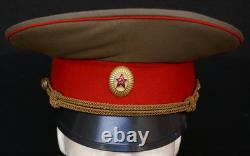 Original Cold War USSR Soviet Union Russian Army Officers Visor Cap Nice Patina