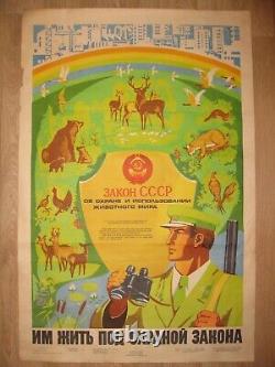 Original Russian Soviet Ussr Protection Of Nature Poster Greenpeace No Hunting