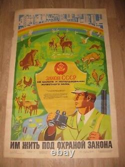 Original Russian Soviet Ussr Protection Of Nature Poster Greenpeace No Hunting