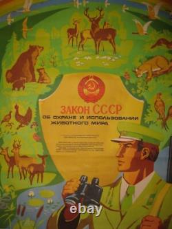 Original Russian Soviet Ussr Protection Of Nature Poster Greenpeace No Hunting