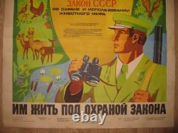 Original Russian Soviet Ussr Protection Of Nature Poster Greenpeace No Hunting