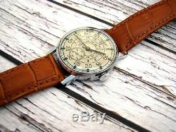 Original Russian USSR Wrist Watch Mechanical Soviet LACO Rare Men's 2209 Leather