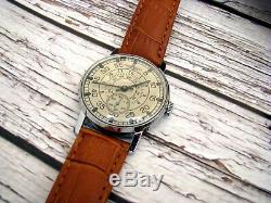 Original Russian USSR Wrist Watch Mechanical Soviet LACO Rare Men's 2209 Leather
