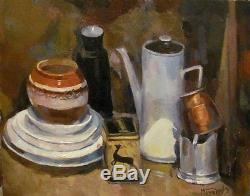 Original Russian oil on canvas USSR Socialist realism Painting still life 2015