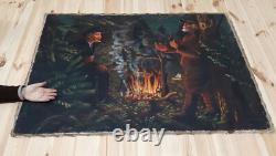 Original Soviet Russian Big Oil painting Realism Lenin on a hoot 1960s USSR