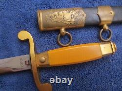 Original Vintage Russian Soviet Navy Dagger And Scabbard Made In 1948