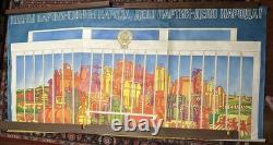Original Vintage Russian Triptych Soviet Poster USSR 1981 Large 3 Piece Banner