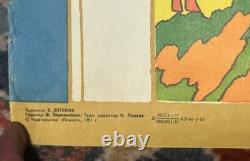 Original Vintage Russian Triptych Soviet Poster USSR 1981 Large 3 Piece Banner