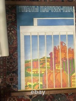 Original Vintage Russian Triptych Soviet Poster USSR 1981 Large 3 Piece Banner