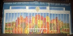 Original Vintage Russian Triptych Soviet Poster USSR 1981 Large 3 Piece Banner