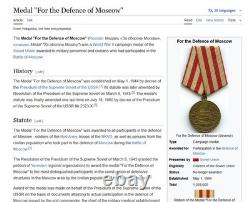 Original WW2 USSR Soviet Russian Medal for the Defence of Moscowith Early type