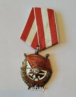 Original WWII Russian Soviet Military Order Of Red Banner Silver Numbered