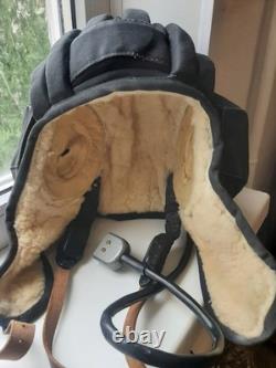 Orignial russian soviet USSR tank tankman helmet winter withPlug 1989