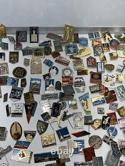 Over 230 Pcs of LOT COLLECTION RUSSIAN SOVIET Tourist BADGES PIN USSR