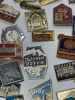 Over 230 Pcs of LOT COLLECTION RUSSIAN SOVIET Tourist BADGES PIN USSR