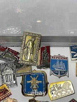 Over 230 Pcs of LOT COLLECTION RUSSIAN SOVIET Tourist BADGES PIN USSR
