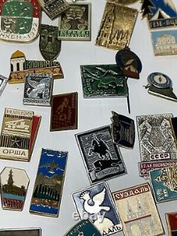 Over 230 Pcs of LOT COLLECTION RUSSIAN SOVIET Tourist BADGES PIN USSR