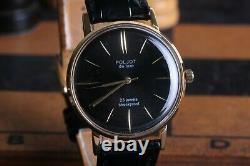 POLJOT De Luxe ultra slim watch gold plated Wrist watch Mechanical USSR