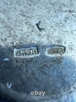 Pair of Vintage Russian Soviet 875 Silver Niello Vodka Shot Glasses with Gold Wash