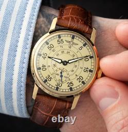 Pobeda Watch Mechanical Aviator Soviet Russian USSR Men Military Rare Vintage 20