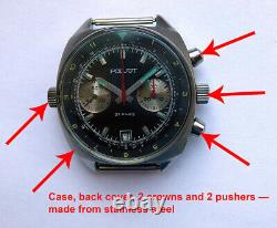 Poljot Black Vintage USSR Russian Soviet watch Chronograph Sturmanskie 3133 6118