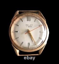 Poljot Gold 14K USSR Vintage 1964 Mechanical Wind Watch 17 jewels Works Great