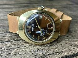 Poljot Olympic Games Rare Soviet Watch Excellent State Gold Plated With Box