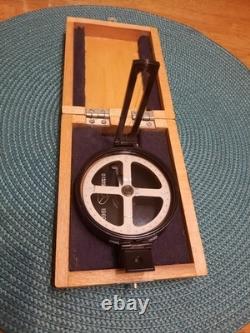 RARE 1960 Russian Soviet USSR Army Military Compass Bussola BSh-1 in Wooden Box