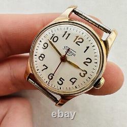 RARE Dial Soviet Vtg ZIM POBEDA Small Case USSR Watch Russian Old Wrist Beauty