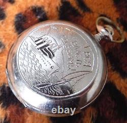 RARE Molnija pocket watch Soviet USSR Russian unique case full hunter mechanical