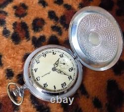 RARE Molnija pocket watch Soviet USSR Russian unique case full hunter mechanical