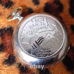 RARE Molnija pocket watch Soviet USSR Russian unique case full hunter mechanical